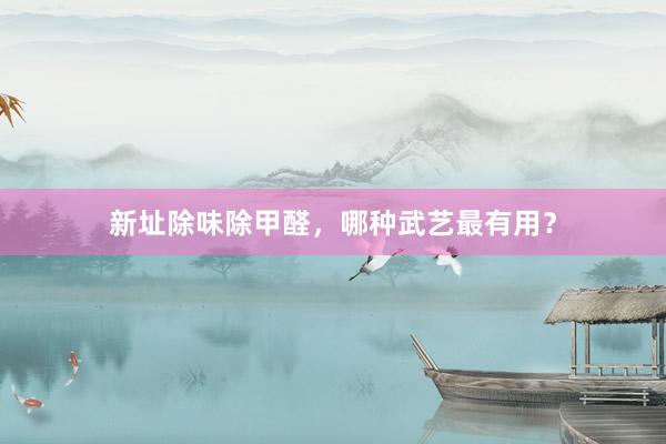 新址除味除甲醛，哪种武艺最有用？