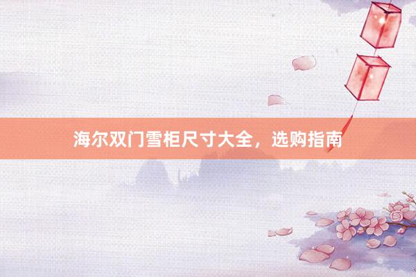 海尔双门雪柜尺寸大全，选购指南